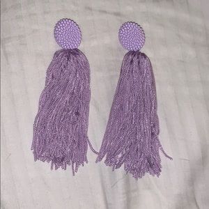 Lavender Colored Tassel Earrings